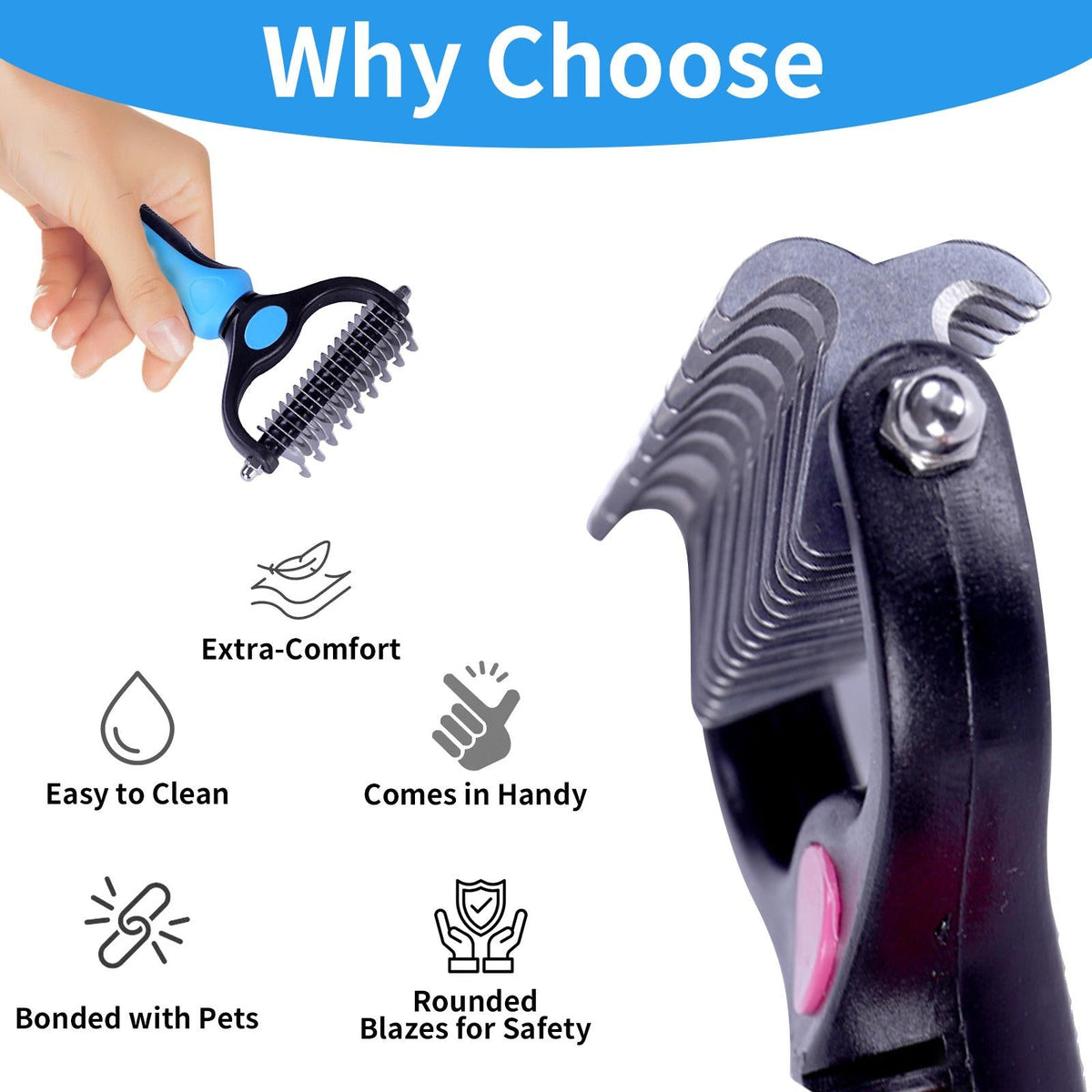 🔥Pet Grooming Brush-Double Sided Hurtless Shedding
