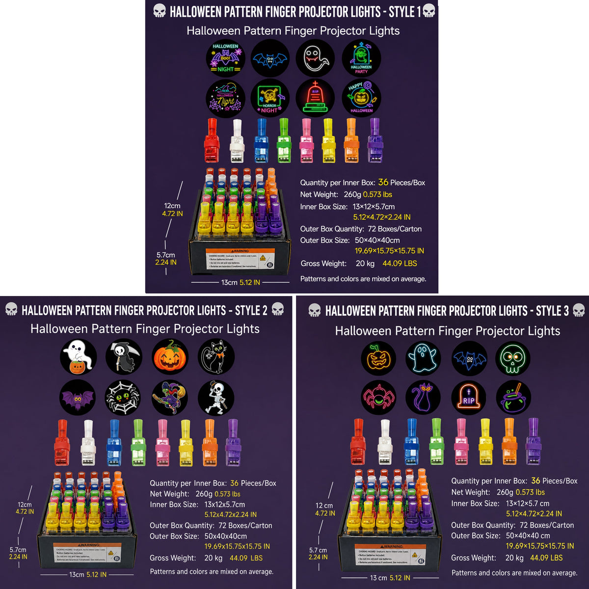 Halloween Projector Finger Lights | Fun Glowing Party Favors for Kids