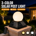☀️ 3-Color Dimmable Solar Post Light with Remote – 2400mAh, IP65 Waterproof