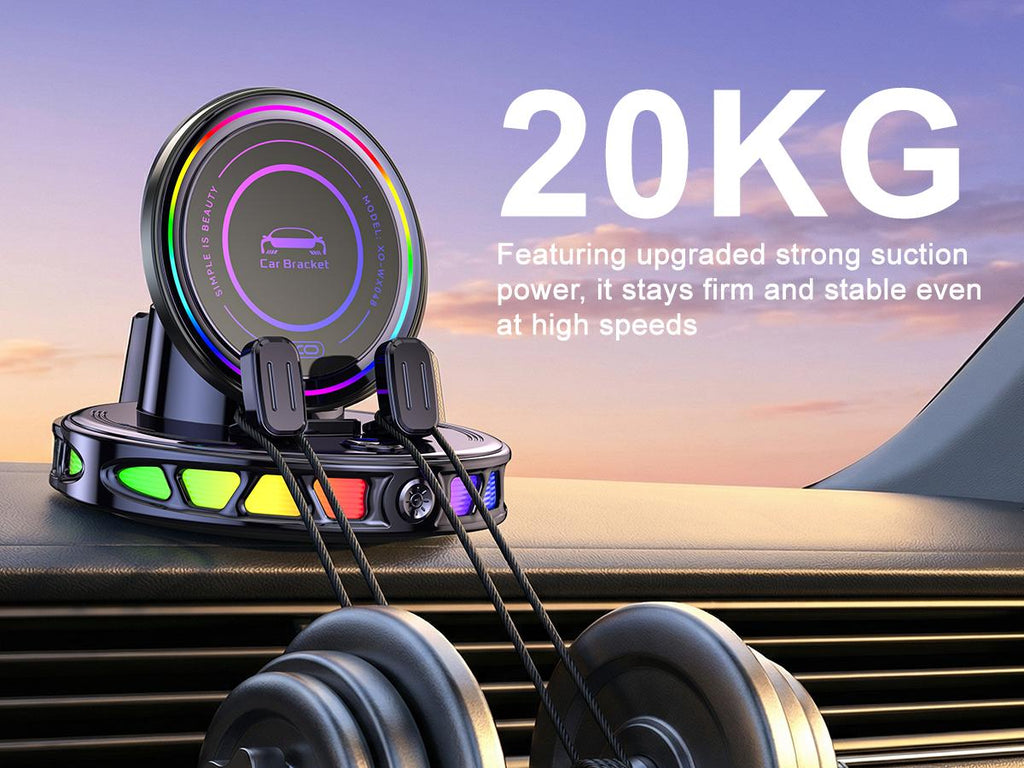 🔥 2026 Upgraded RGB Wireless Charging Car Phone Holder – 360° Rotating