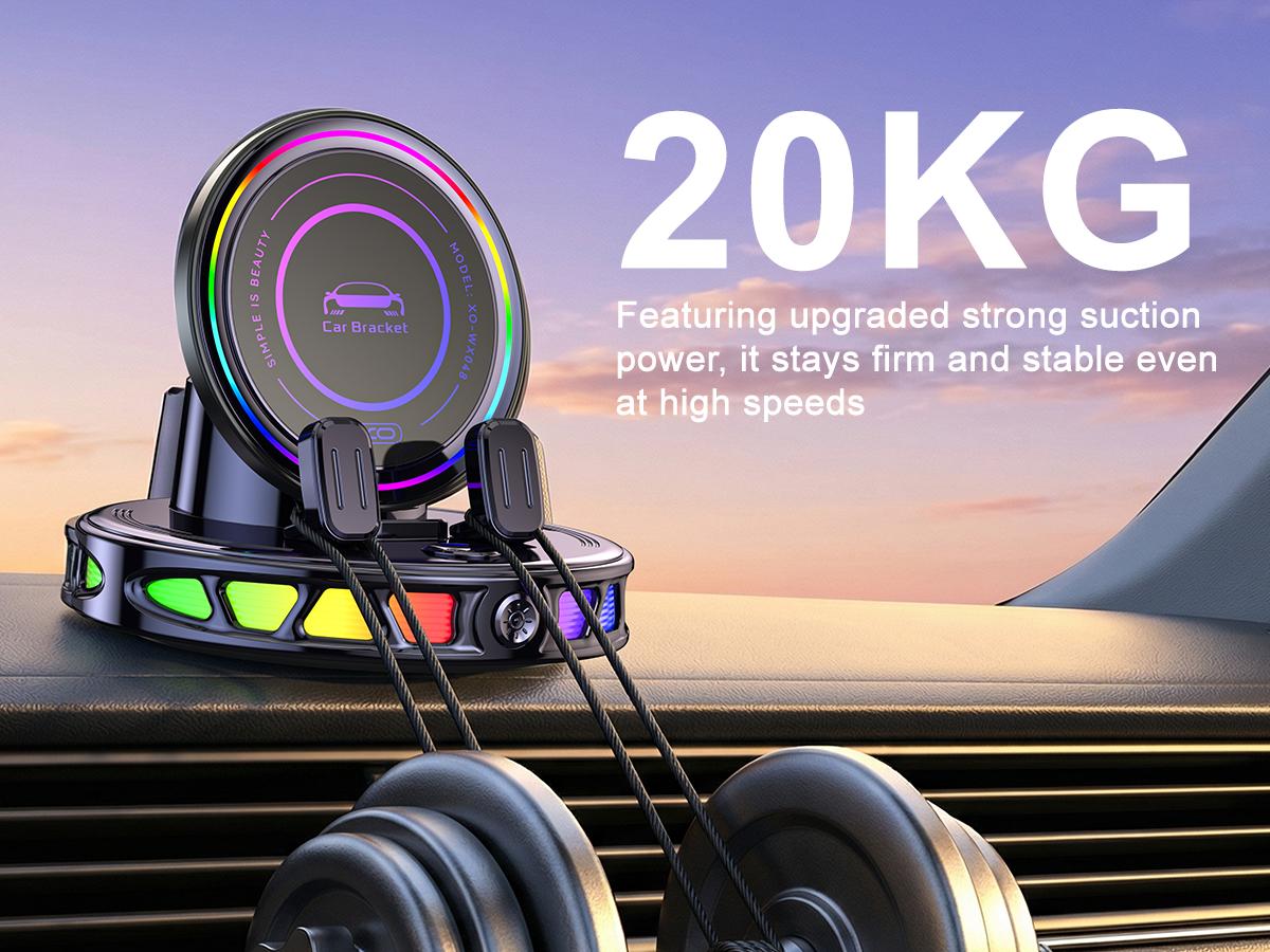 🔥 2026 Upgraded RGB Wireless Charging Car Phone Holder – 360° Rotating