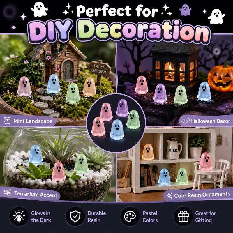 🔥HOT SALE 50% OFF🔥Glow In Dark Cute Ghost Resin Bead Set