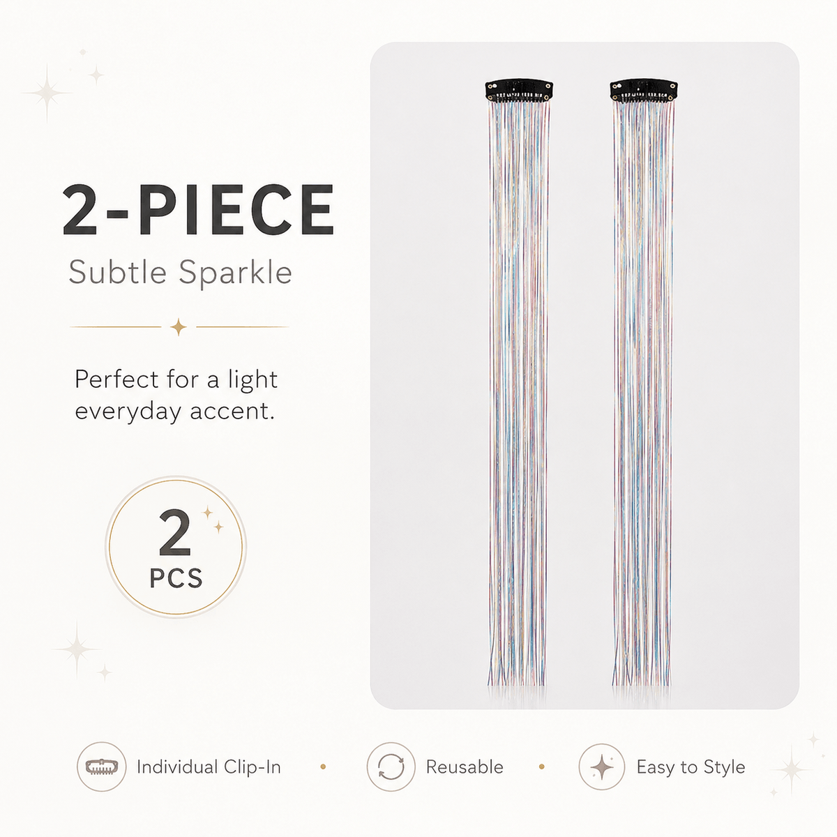 ✨Clip-In Tinsel Hair Extensions – Create Fun, Colorful Hair In Minutes