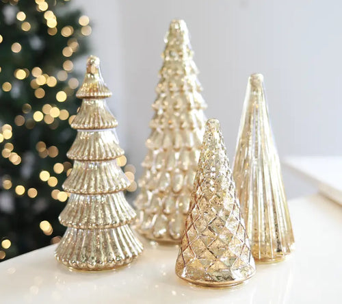 BFF Collection Set of 5 Illuminated Mercury Glass Trees