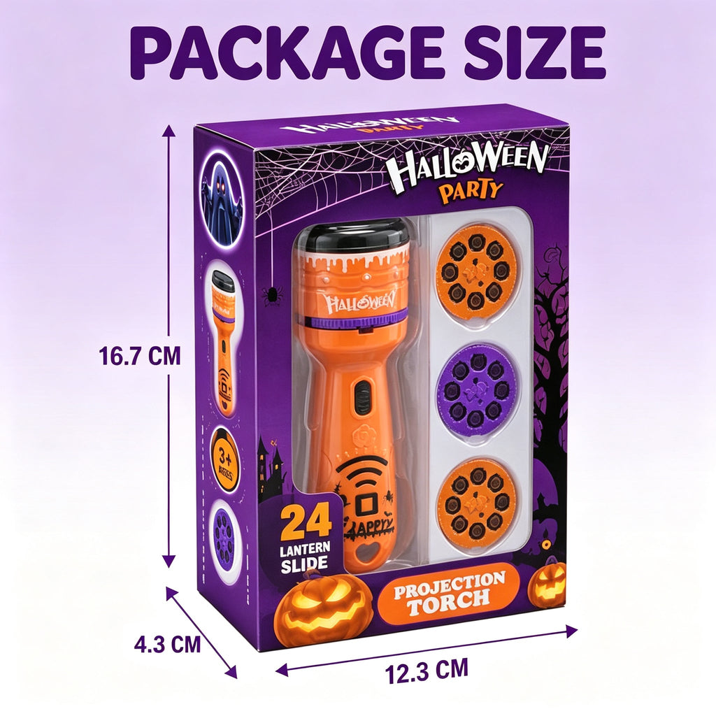 🎃 Halloween Projection Flashlight for Kids – 24 Spooky Images