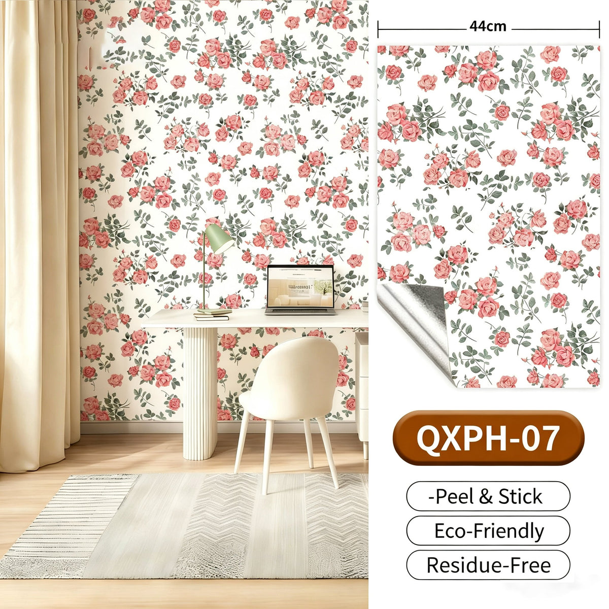 Cottagecore Peel and Stick Wallpaper | Vintage Floral Removable Wall Decor