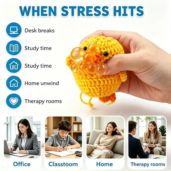 🧶Crochet Bubble Squishy Ball – Soft Squeeze Fidget Toy