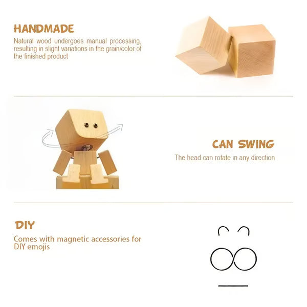❤🎁Shaking Feet Wooden Figure with 12PCS Magnetic Expressions