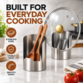 Stainless Steel Spoon & Lid Rest – Keep Counters Clean While Cooking