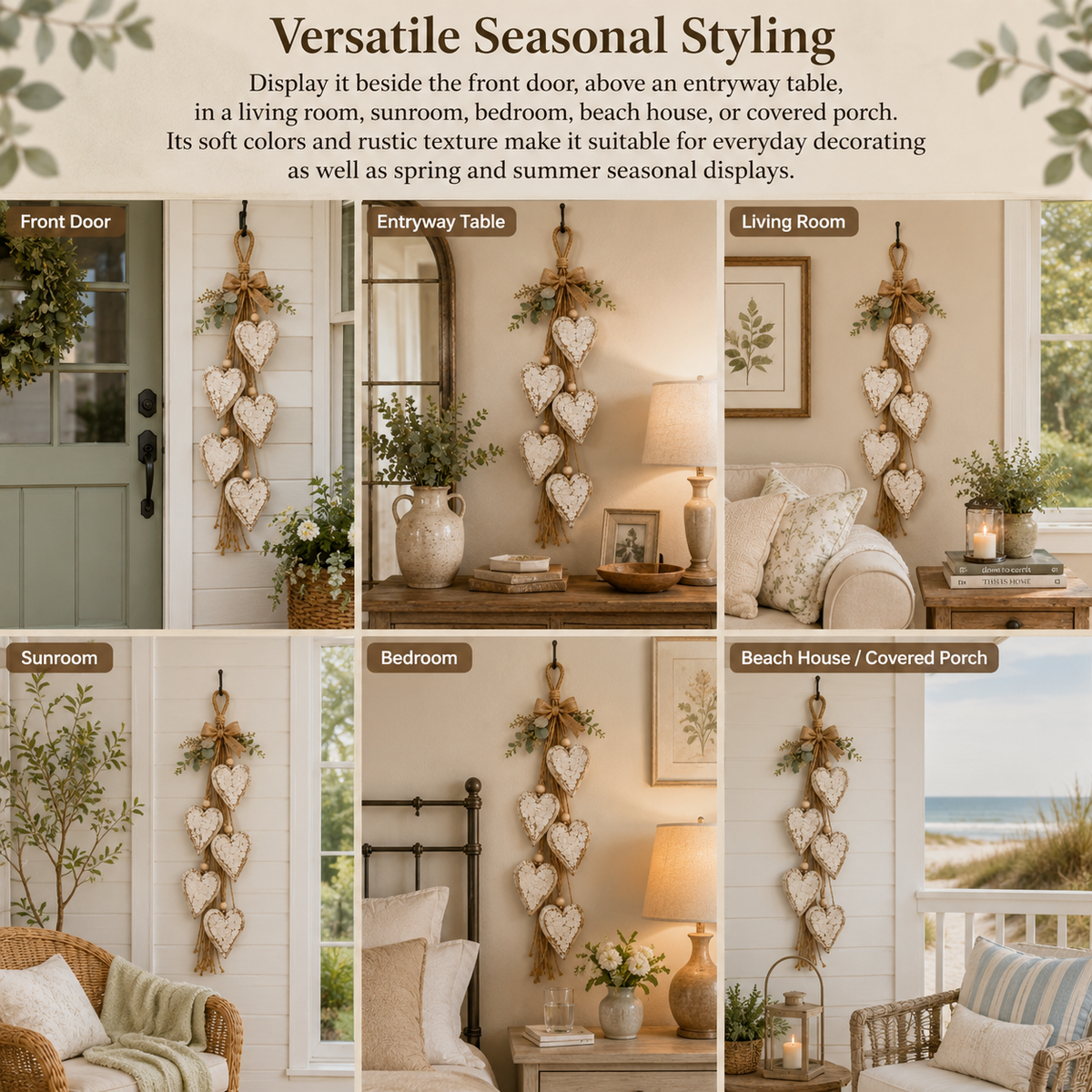 🤎 Hanging Heart Wall Decor-Bring Rustic Warmth Into Your Home