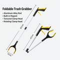 🔥 Foldable Grabber Reacher Tool – 83cm/109cm Long Reach Pickup Claw with Magnetic Tip