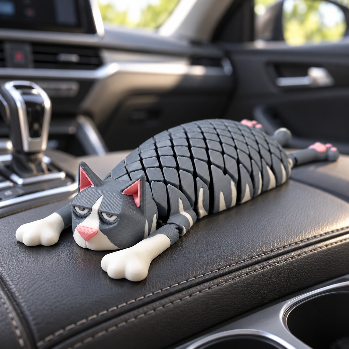 3D Printed Flexi Cat Fidget Toy – Articulated Desk Pet