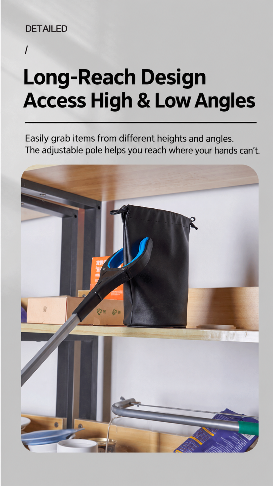 🔥 Foldable Grabber Reacher Tool – 83cm/109cm Long Reach Pickup Claw with Magnetic Tip
