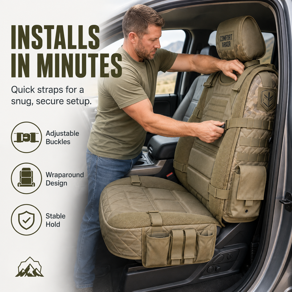 🚙Tactical MOLLE Car Seat Cover Organizer – Rugged Protection & Smart Storage