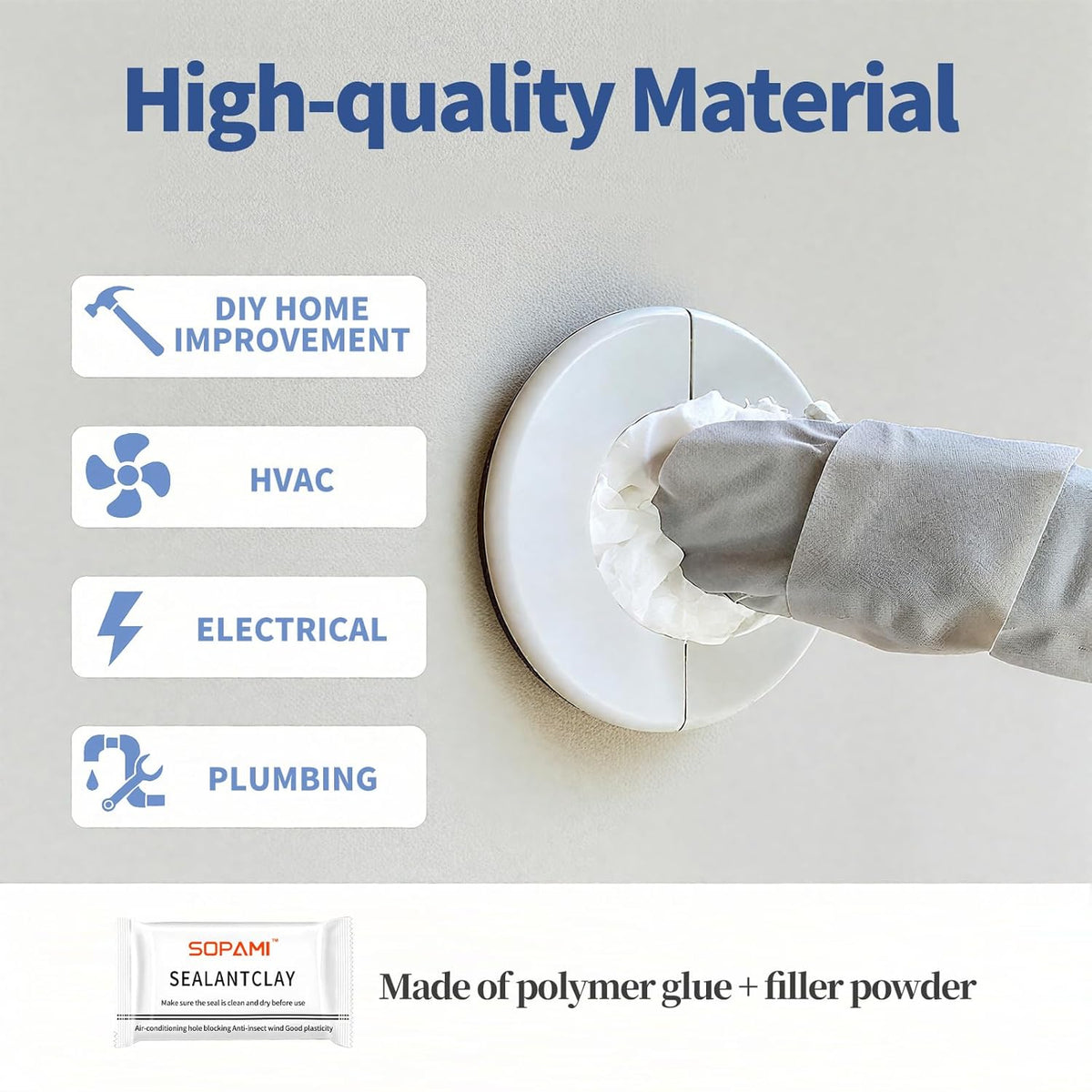 🛠️ Waterproof Moldable Sealant Putty – No-Mix Repair for Pipes, Gaps & Wall Openings