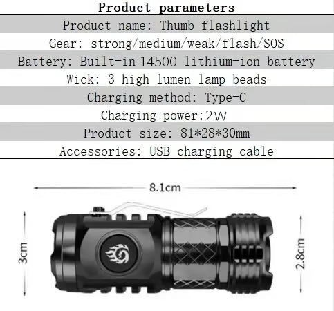 🔥 - Three-eyed Monster Mini Flash Super Power Flashlight