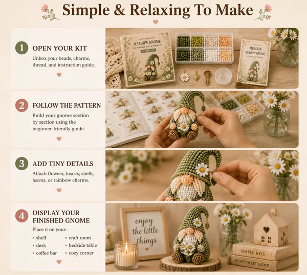 🔥 💕Cozy Gnome DIY Bead Kit Collection– Collect All 12 Gnome
