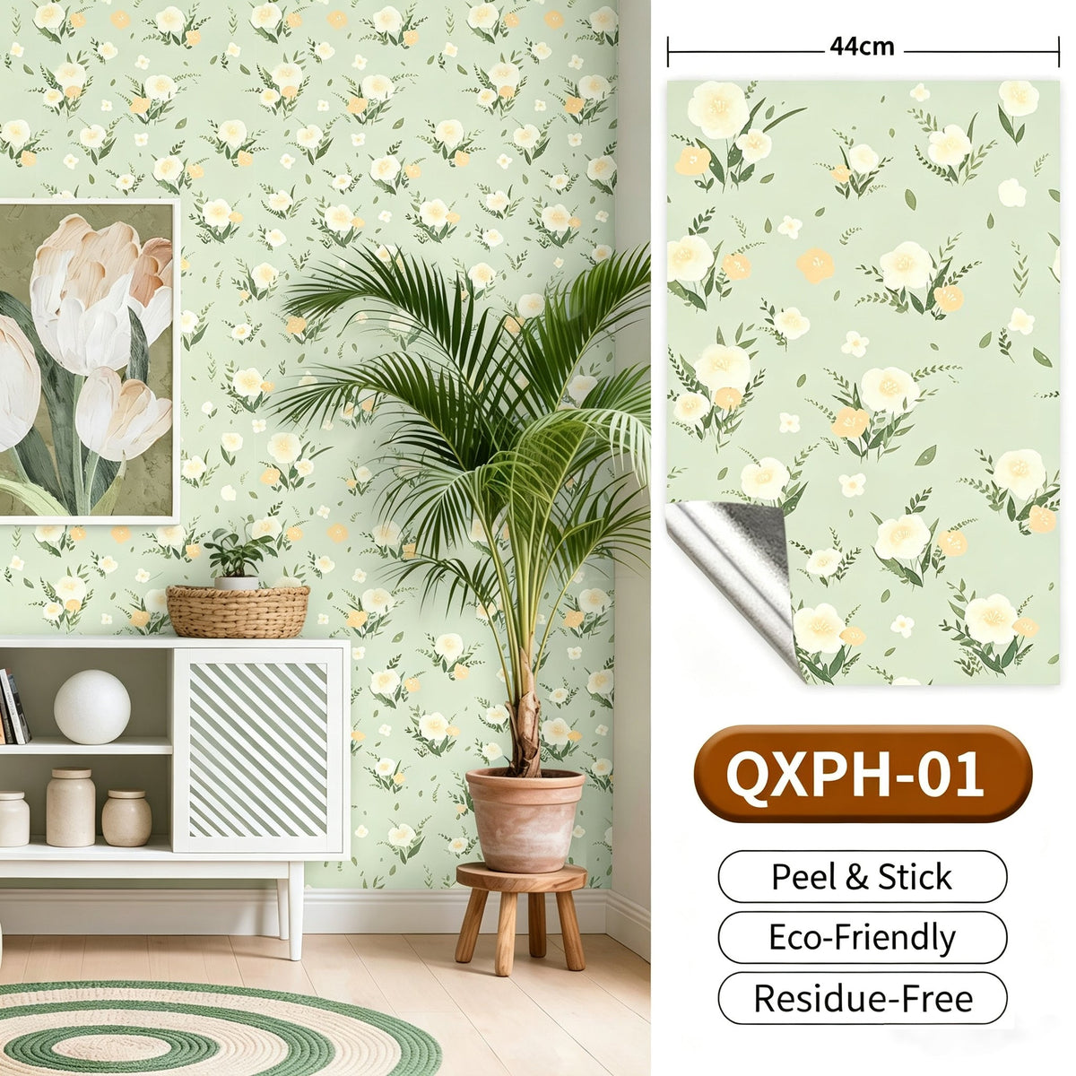 Cottagecore Peel and Stick Wallpaper | Vintage Floral Removable Wall Decor