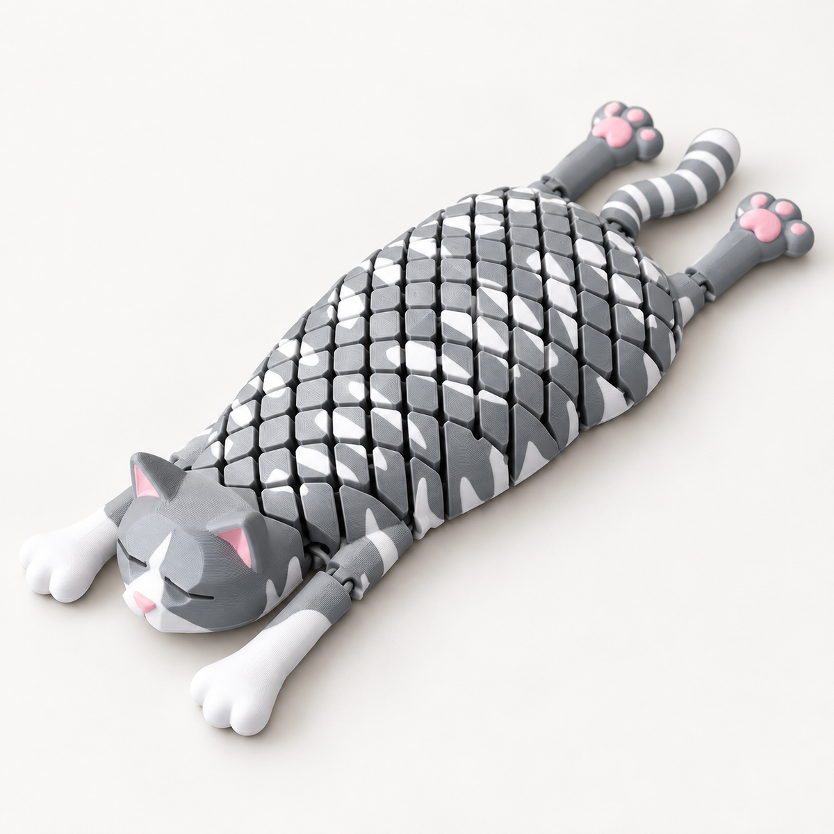 3D Printed Flexi Cat Fidget Toy – Articulated Desk Pet