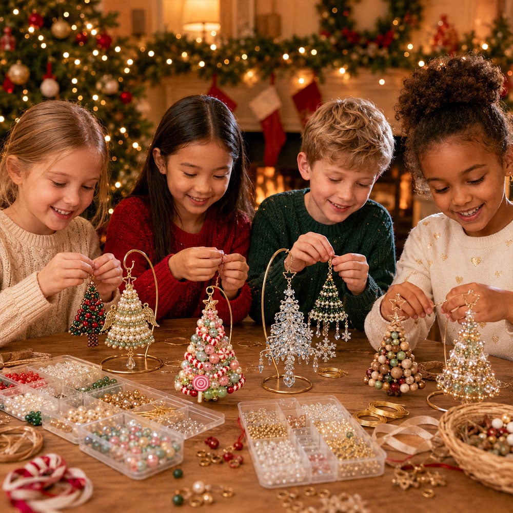 🎄✨DIY Beaded Christmas Tree Ornament Kit – Handmade Holiday Keepsake🎁