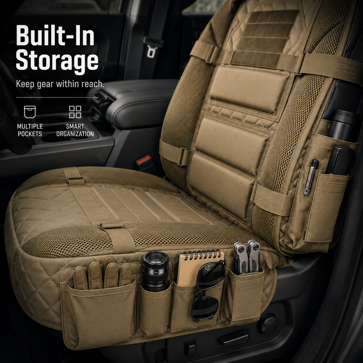 Tactical MOLLE Car Seat Cover Organizer – Rugged Protection & Smart Storage🚘🚙🚛