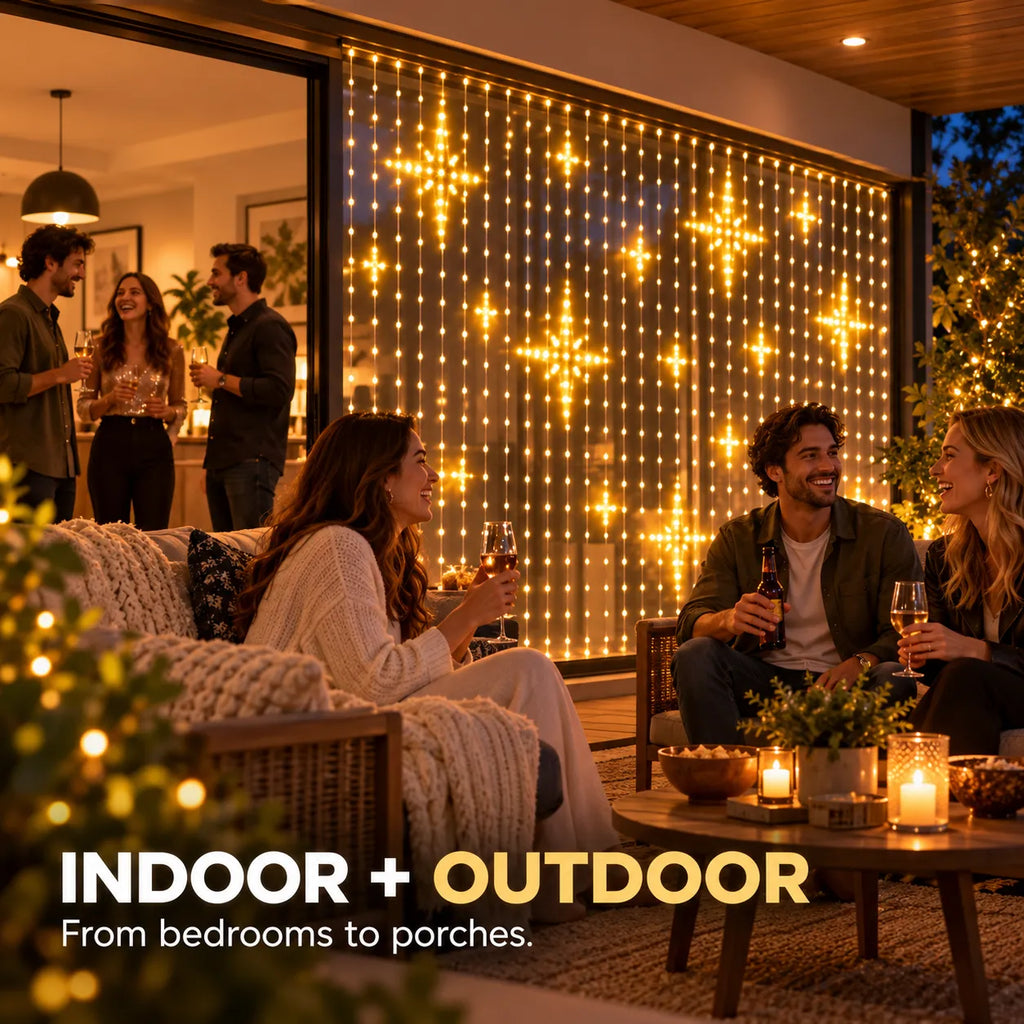 🎇Turn Any Window Into a Light Show.One Light Curtain. Endless Occasions.Create animated patterns, holiday scenes, custom messages and more — all from your phone.