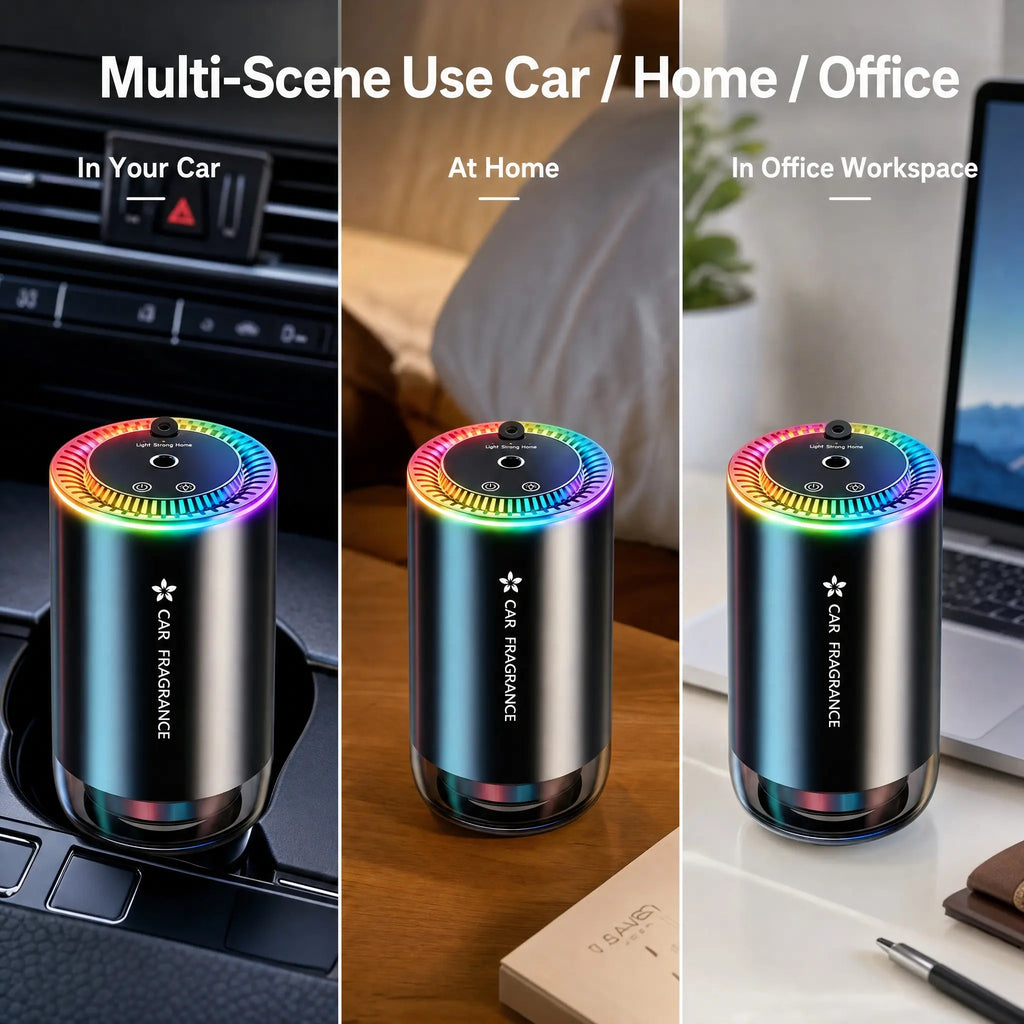 ✨ Smart Car Diffuser with RGB Ambient Light & Star Projector