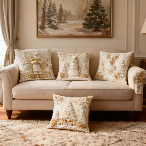 🏆 50K+ SOLD! 🎄 Luxury Christmas Style Pillow Cover – Machine Washable, Wrinkle-Resistant, Durable, Perfect for Living Room, Bedroom, Office & More 🛋️✨