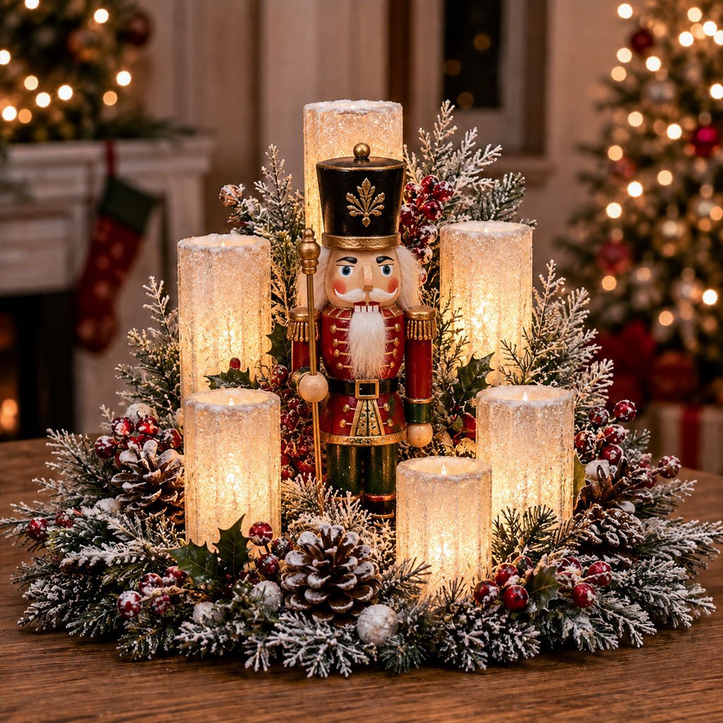 HOT SALE 50% OFF🌲Christmas Lighted Centerpiece with Flameless Candle Glow