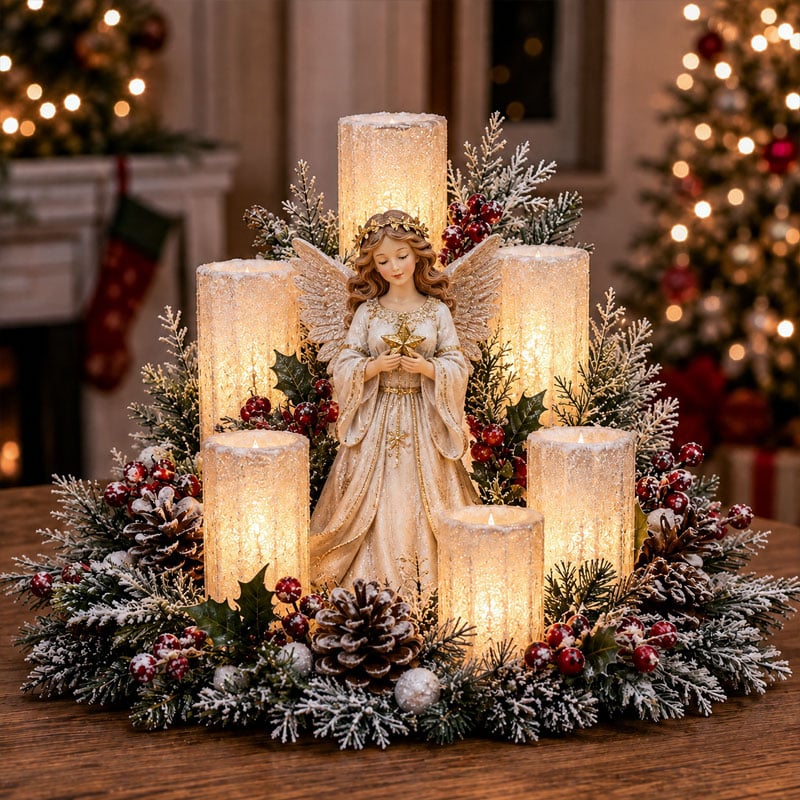 HOT SALE 50% OFF🌲Christmas Lighted Centerpiece with Flameless Candle Glow
