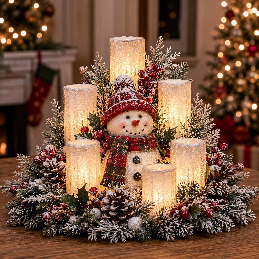 HOT SALE 50% OFF🌲Christmas Lighted Centerpiece with Flameless Candle Glow