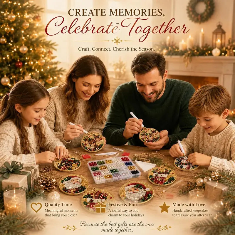 6Pcs/12Pcs Christmas DIY Diamond Painting Ornaments Kit