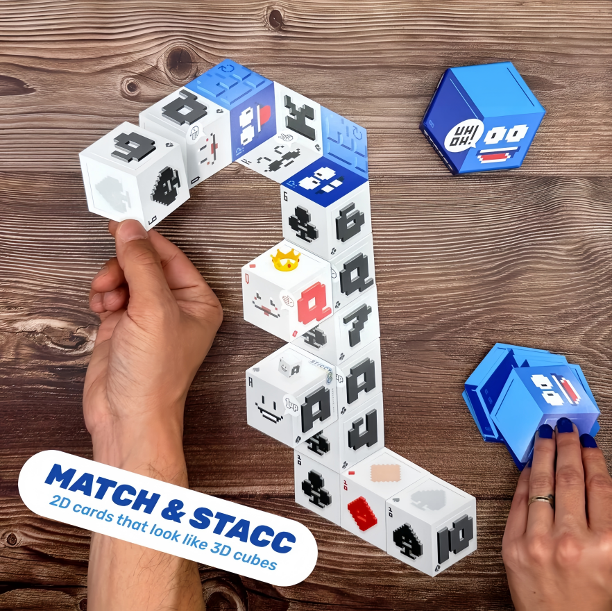 🔥Last Day 50% OFF - ⚡ 3D Energy Edition Card Game | Fast-Paced Stacking Strategy Party Game for Family & Adults Ages 8+