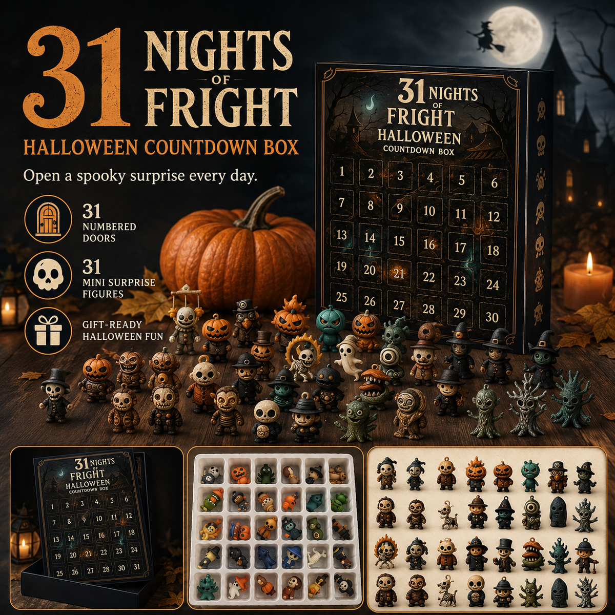 ✨31 Nights of Fright Halloween Countdown Box-Open a surprise box every day!