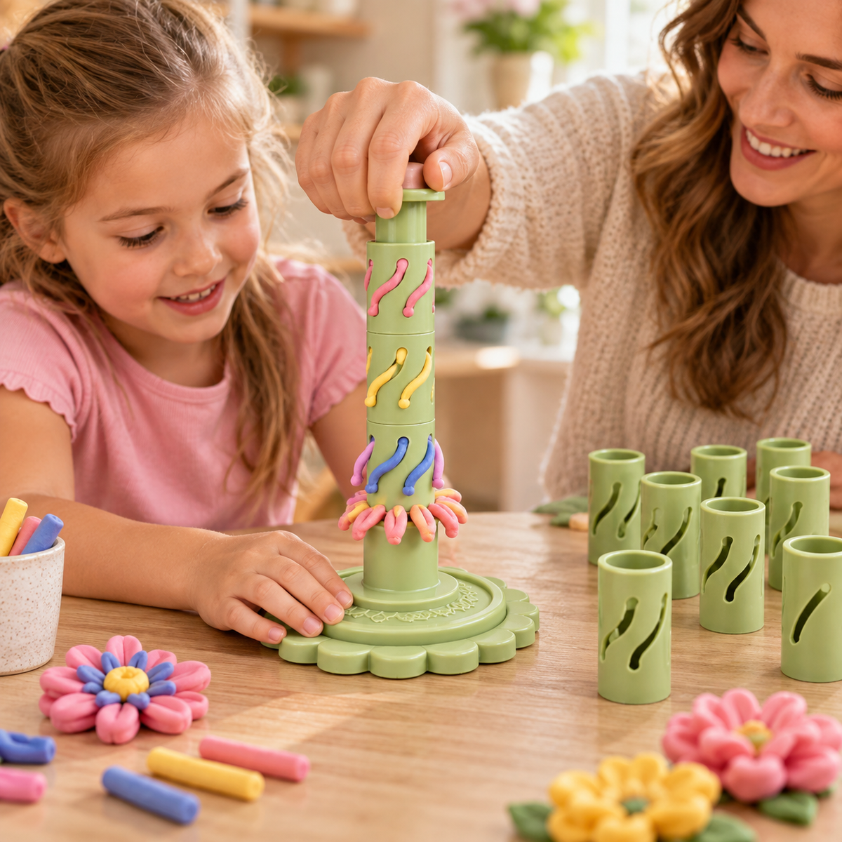 Stack & Press Clay Flower Maker Set for Kids