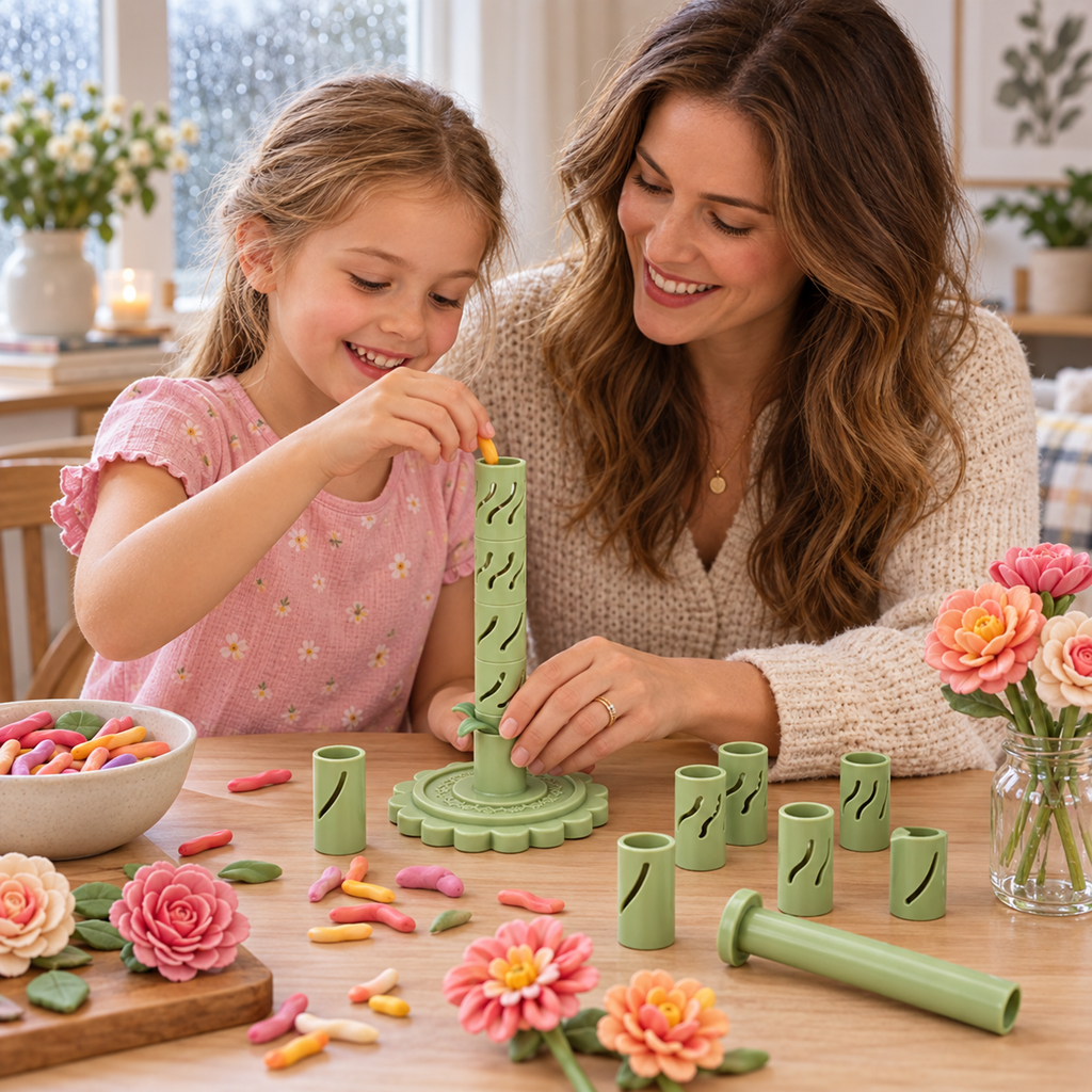 Stack & Press Clay Flower Maker Set for Kids