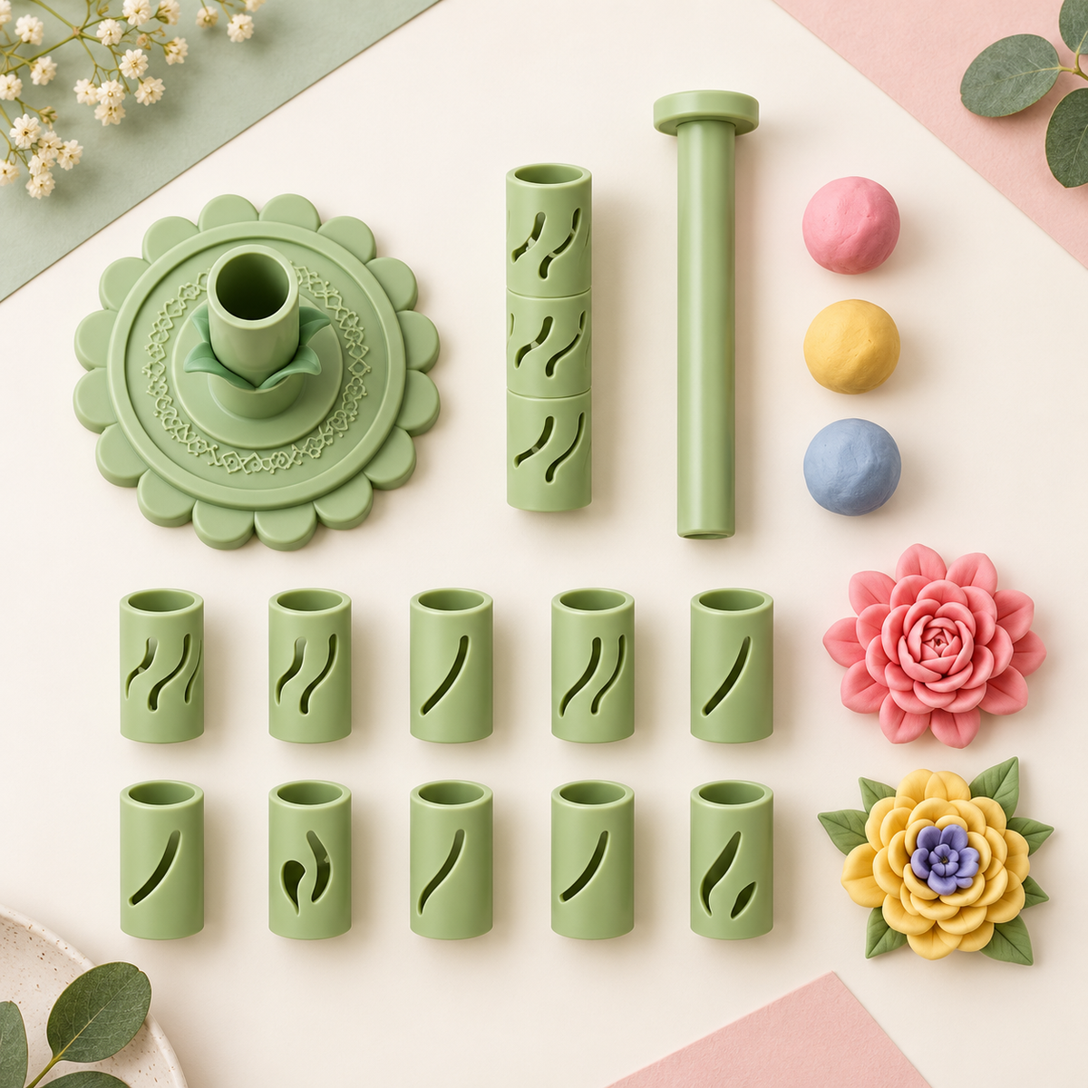 Stack & Press Clay Flower Maker Set for Kids