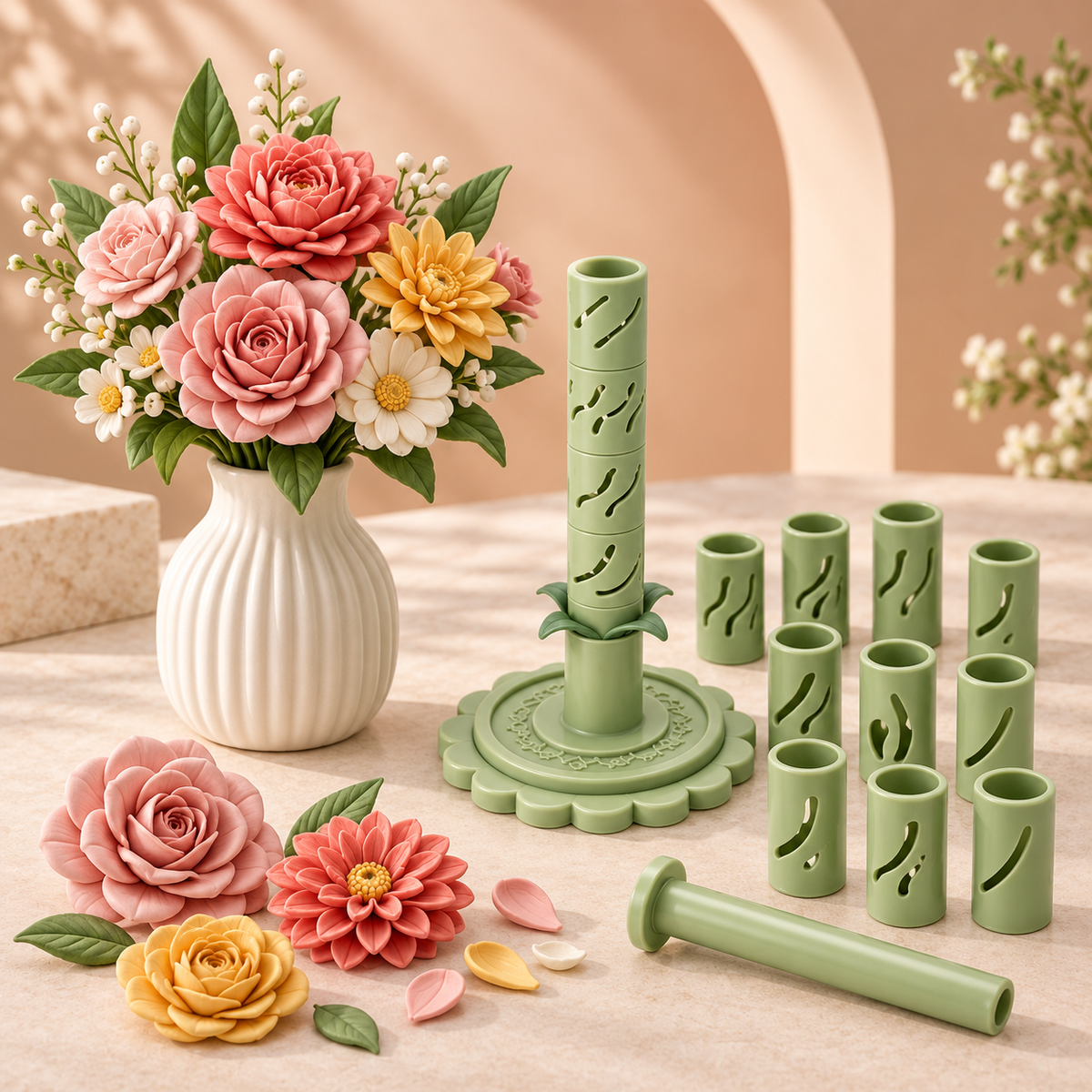 Stack & Press Clay Flower Maker Set for Kids