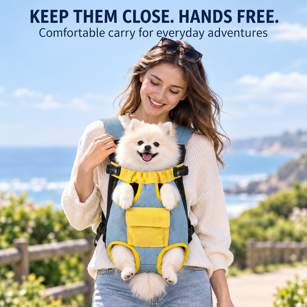 Hands-Free Front Pet Carrier for Small Dogs & Cats