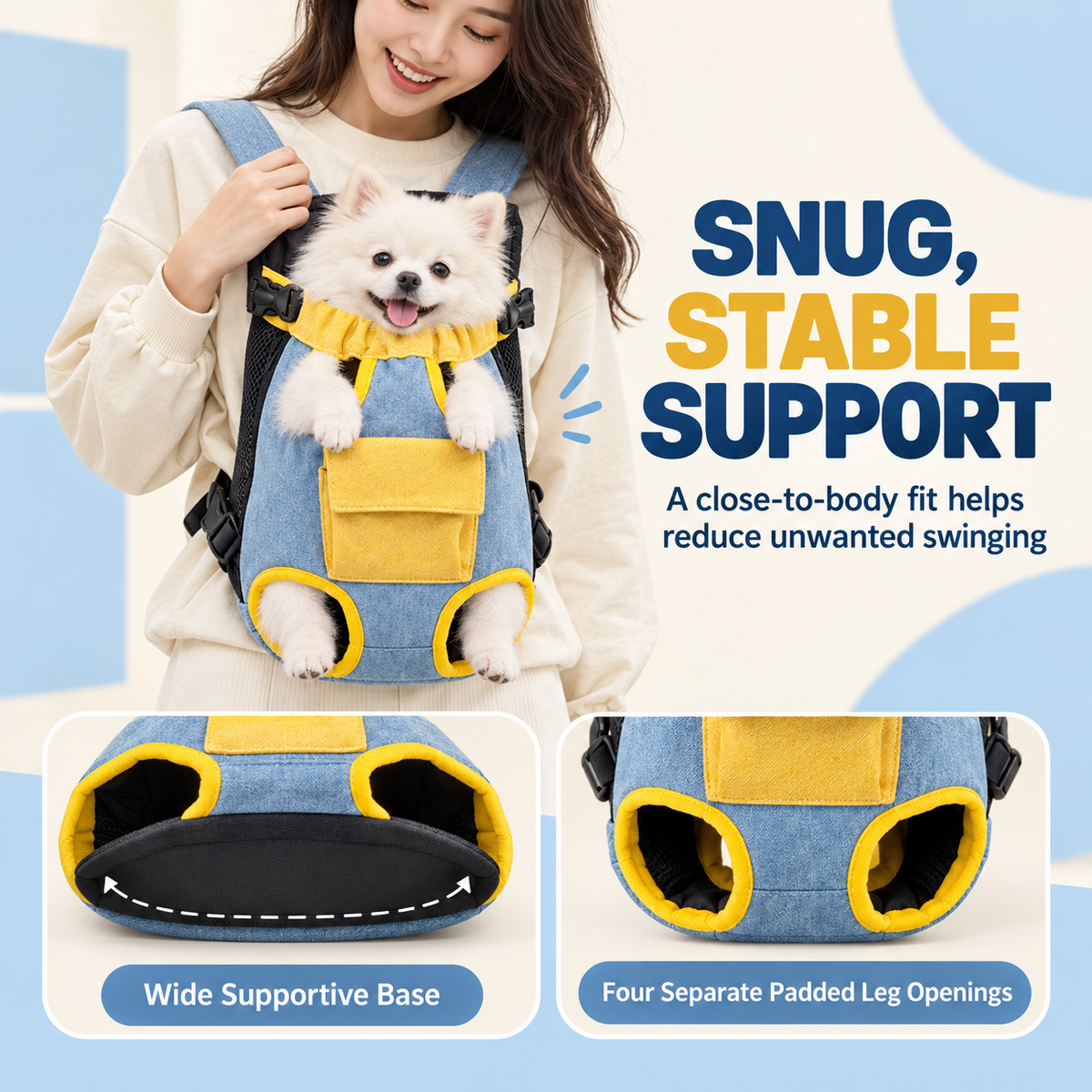 Hands-Free Front Pet Carrier for Small Dogs & Cats