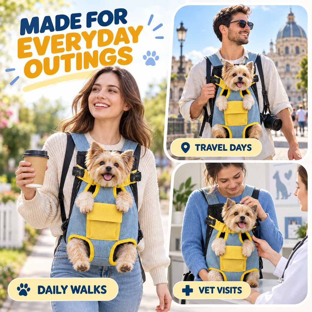 Hands-Free Front Pet Carrier for Small Dogs & Cats