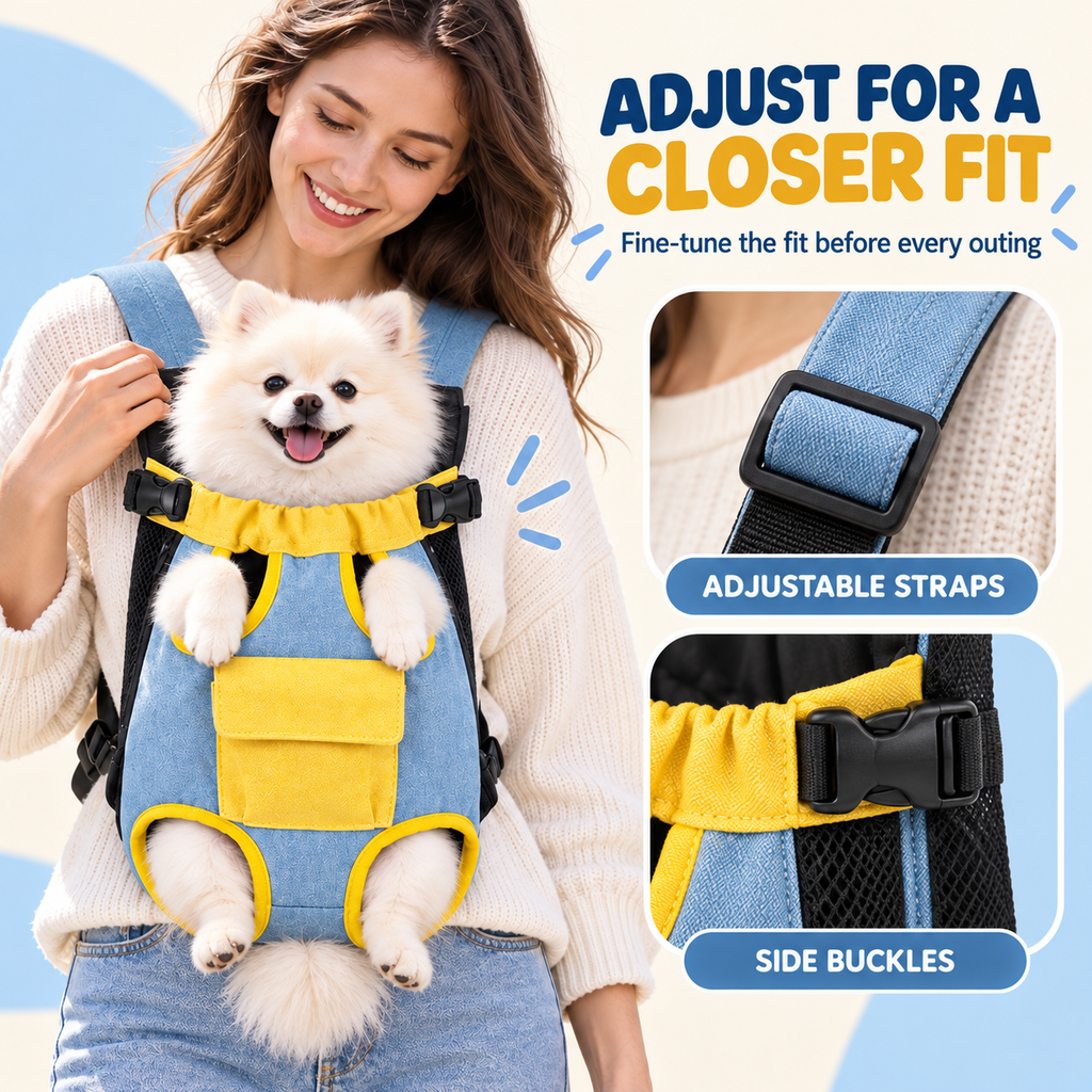 Hands-Free Front Pet Carrier for Small Dogs & Cats