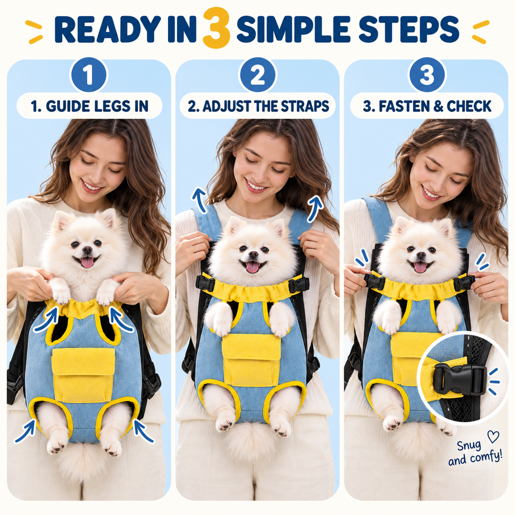 Hands-Free Front Pet Carrier for Small Dogs & Cats