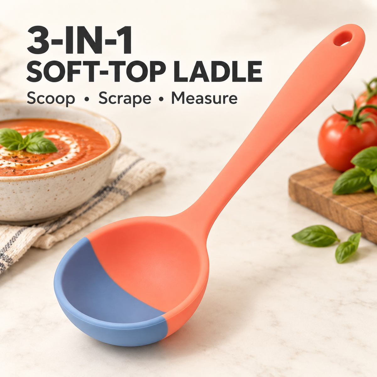 Soft Top Silicone Kitchen LADLE Spoon