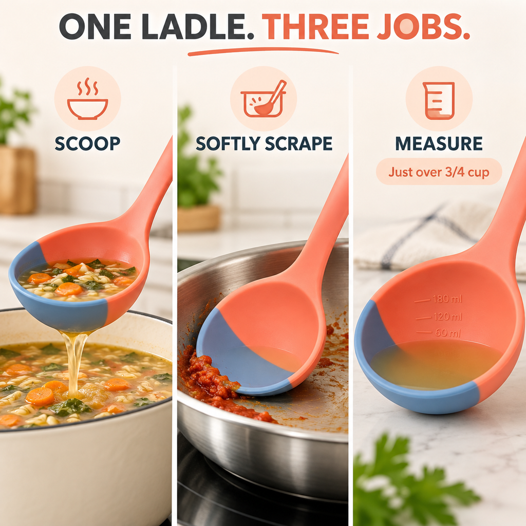Soft Top Silicone Kitchen LADLE Spoon