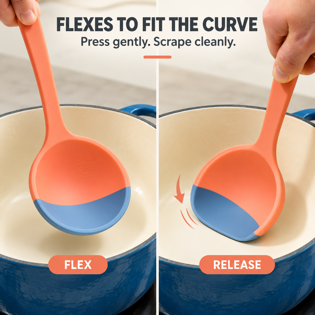Soft Top Silicone Kitchen LADLE Spoon