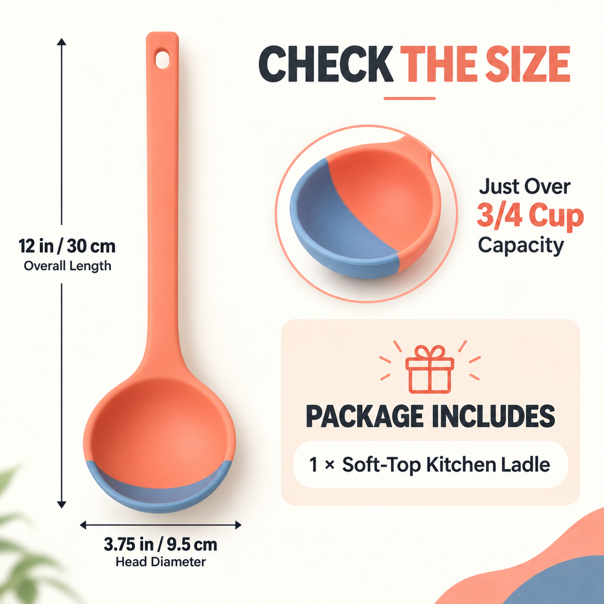 Soft Top Silicone Kitchen LADLE Spoon