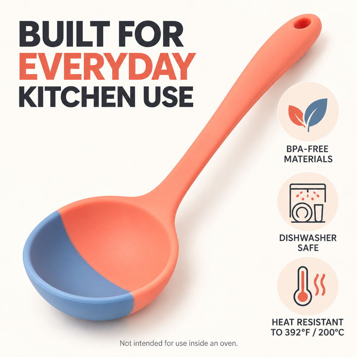 Soft Top Silicone Kitchen LADLE Spoon