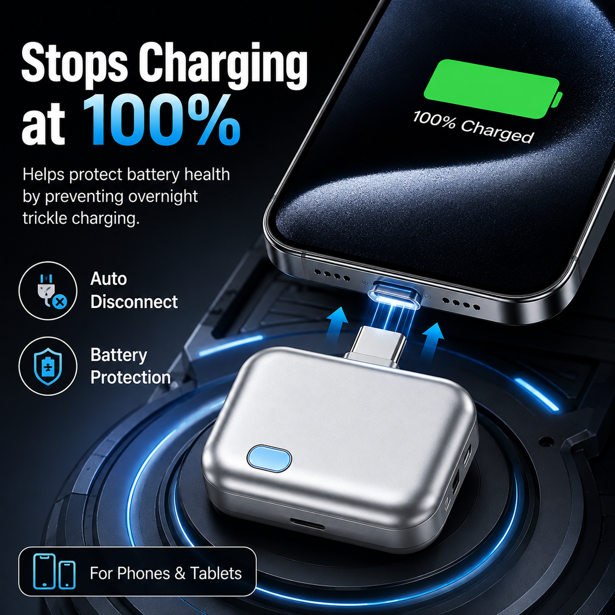 140W Type-C Automatic Charging Stopper - Multifunction Adapter Chargers with 240W Data Cable