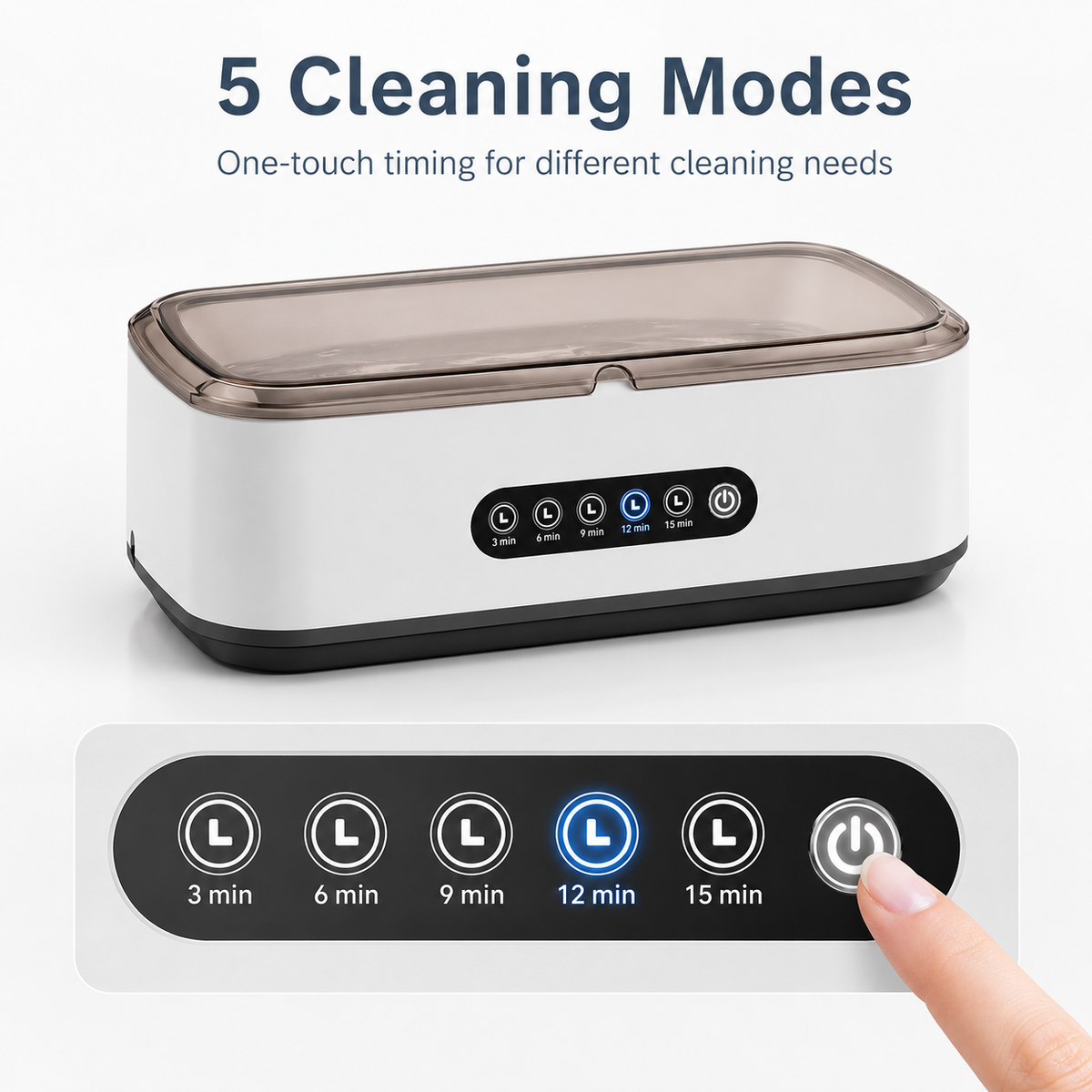 Large Capacity Ultrasonic Jewelry Cleaner with UV Light for Glasses, Watches & Jewelry